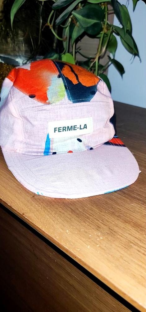 Casquette 5-panel FermeLa, tissu abstrait pastel