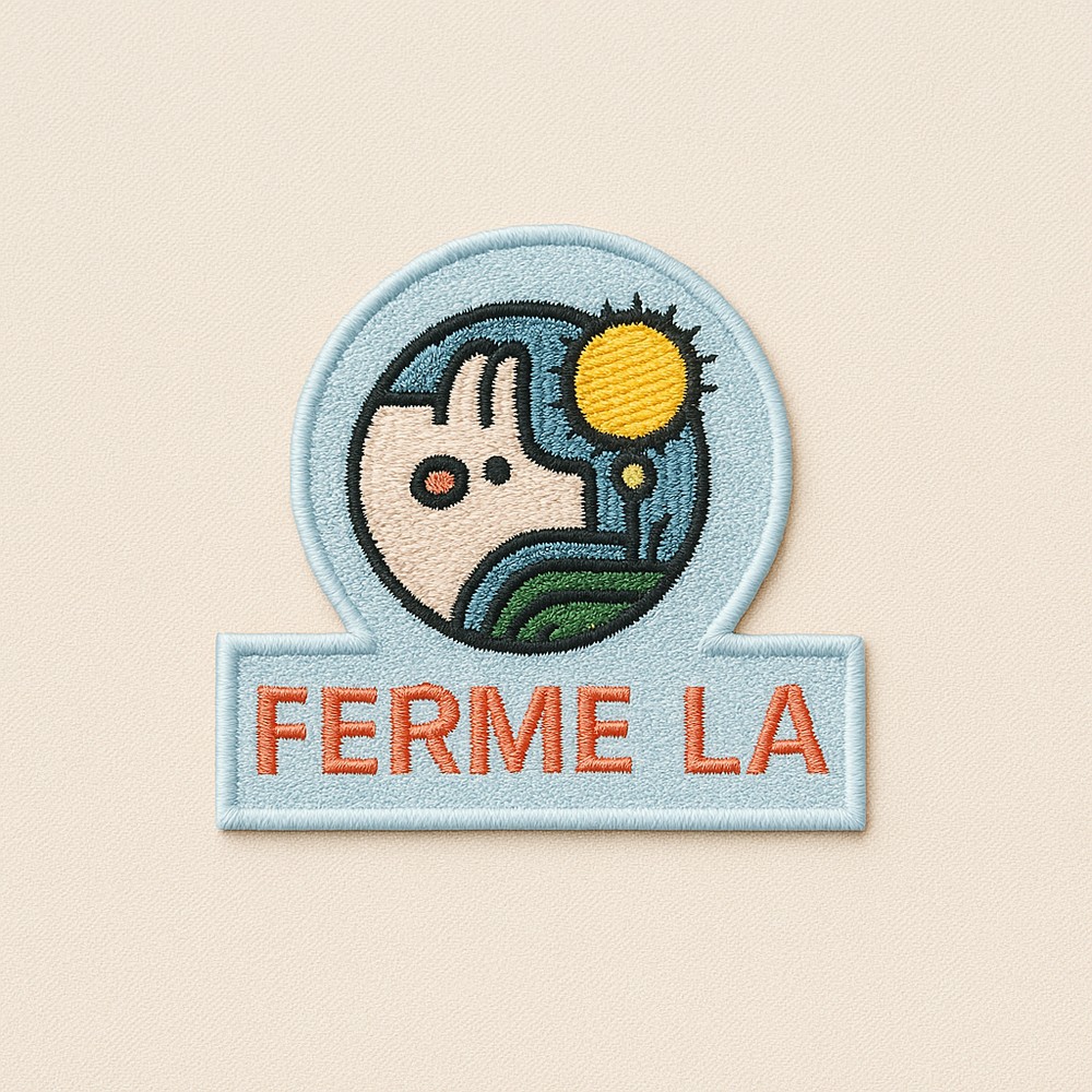Écusson brodé FERME-LA rond