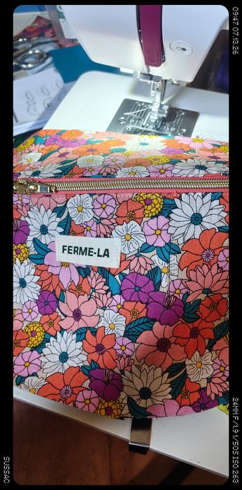 Sac banane FermeLa, tissu Fleurs de Mariage